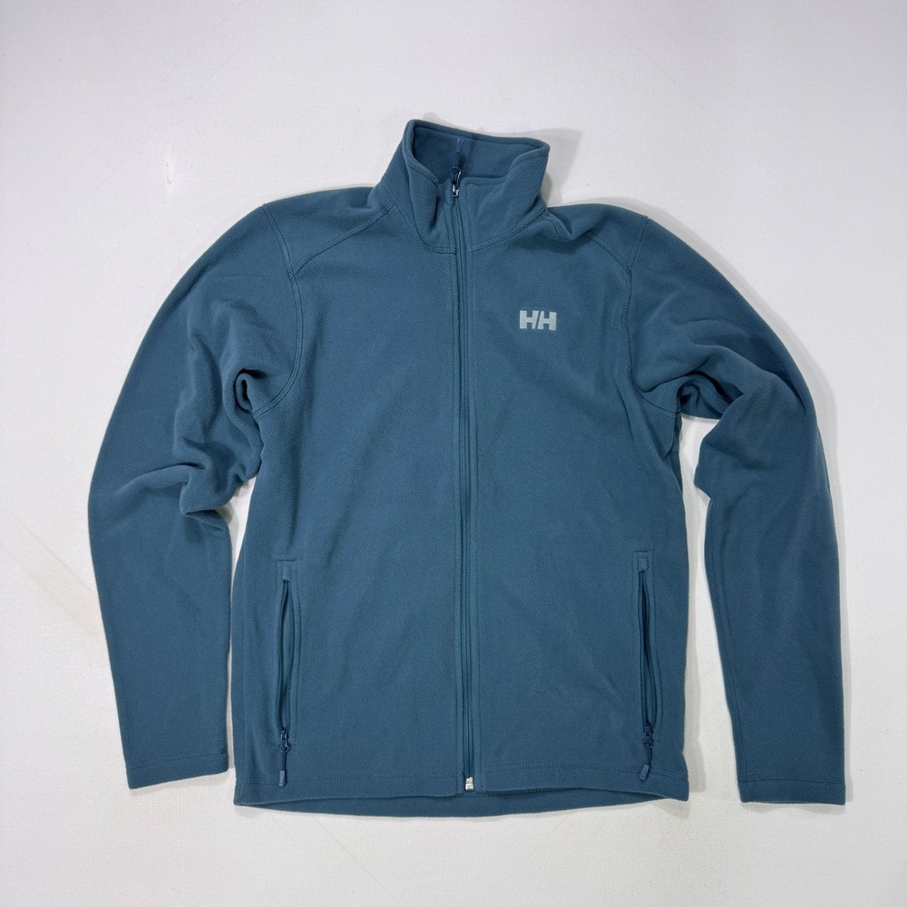 Helly Hansen Mens Small Polartec Fleece Jacket Blue Full Zip Outdoor Hiking